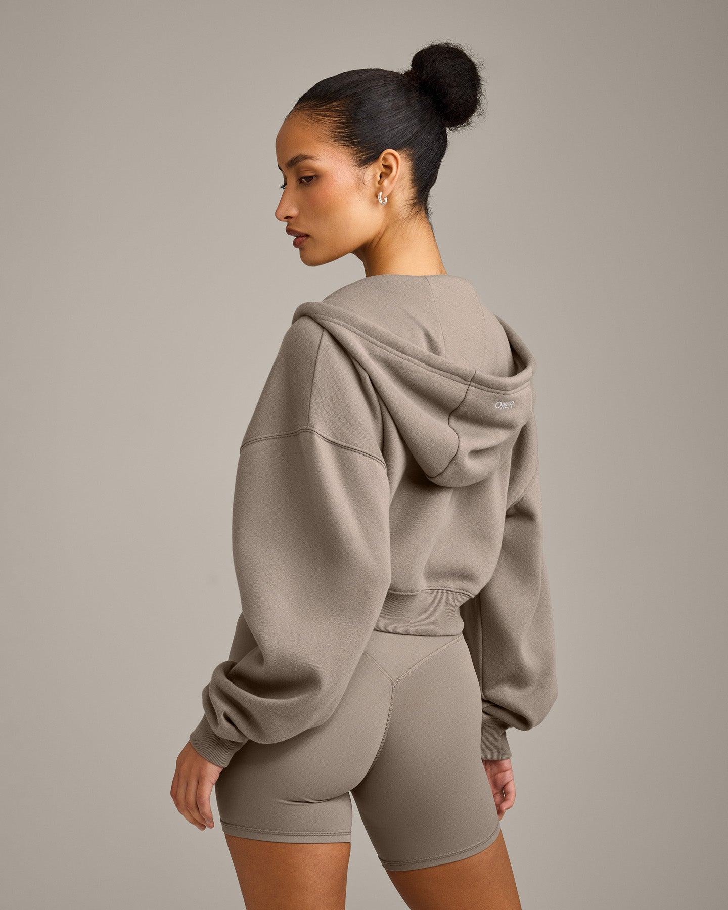 Foundations All Season Cropped Zip Through Hoodie | Minky