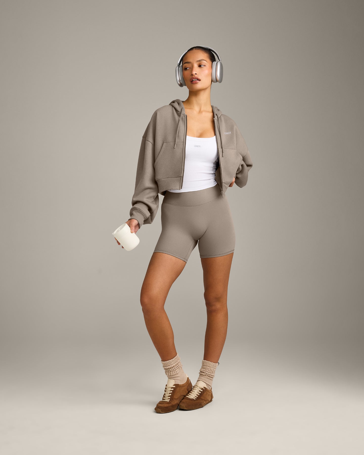 Foundations All Season Cropped Zip Through Hoodie | Minky