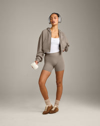 Foundations All Season Cropped Zip Through Hoodie | Minky