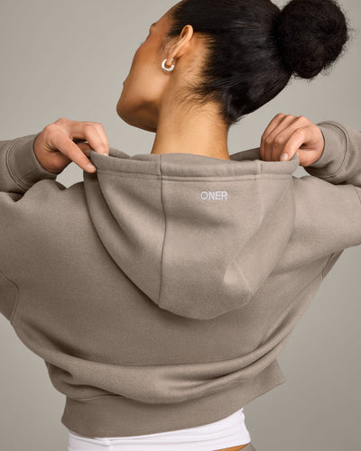 Foundations All Season Cropped Zip Through Hoodie | Minky