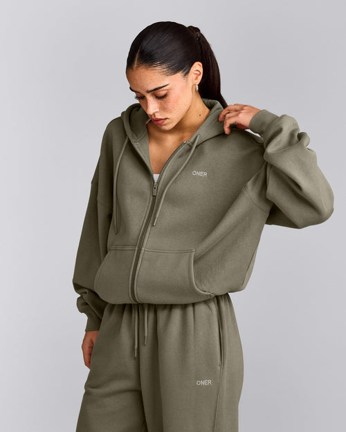 Foundations All Season Zip Through Hoodie | Alpine Green