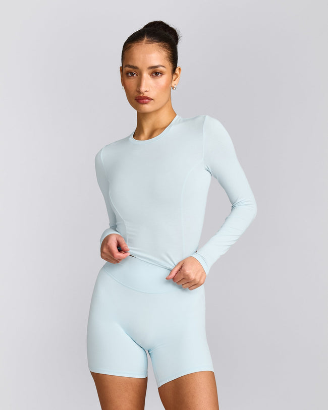 Mellow™ Motion Crew Neck Long Sleeve Mid Top | Cloud Blue