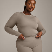 Mellow™ Motion Crew Neck Long Sleeve Mid Top | Warm Minky
