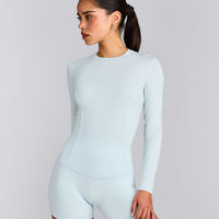 Mellow™ Motion Crew Neck Long Sleeve Top | Cloud Blue
