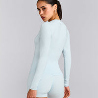 Mellow™ Motion Crew Neck Long Sleeve Top | Cloud Blue