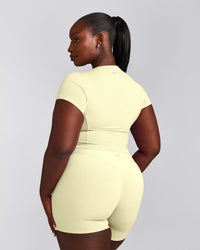 Mellow™ Motion Crew Neck Mid Top | Pastel Yellow
