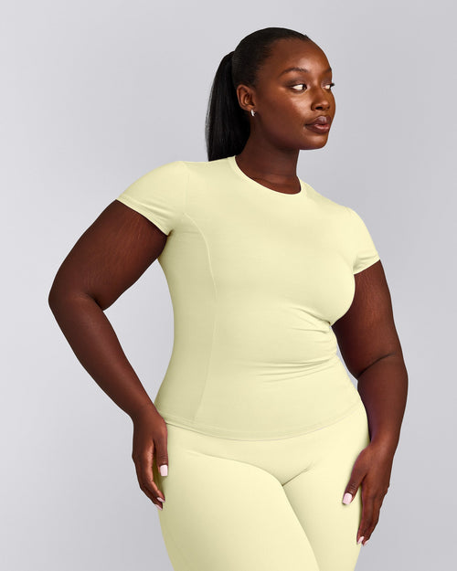Mellow™ Motion Crew Neck Top | Pastel Yellow