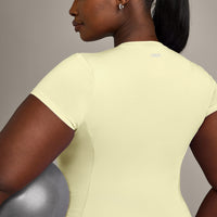 Mellow™ Motion Crew Neck Top | Pastel Yellow