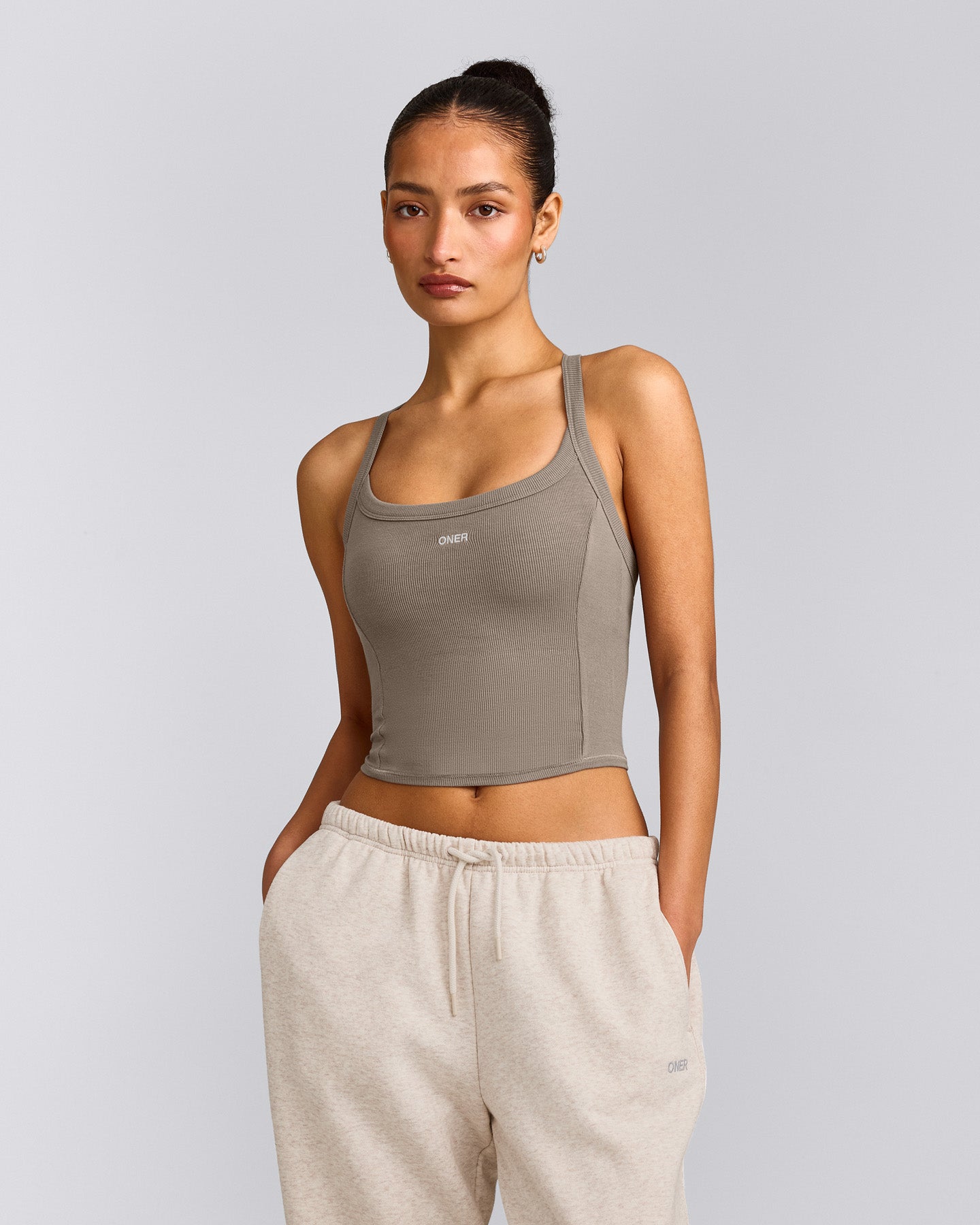 Mellow™ Rib Racer Back Mid Vest with Built in Bra Shelf | Warm Minky