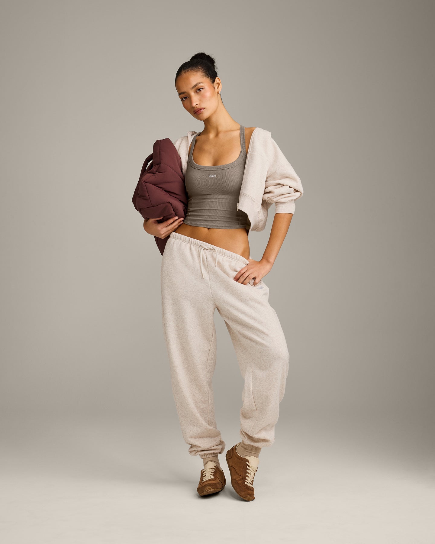 Mellow™ Rib Racer Back Mid Vest with Built in Bra Shelf | Warm Minky