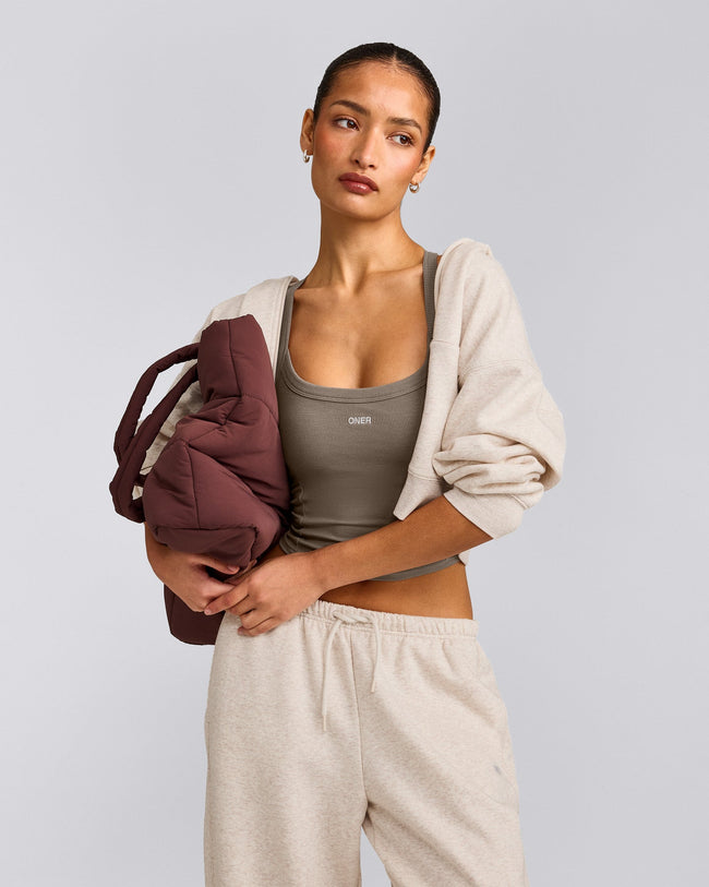 Mellow™ Rib Racer Back Mid Vest with Built in Bra Shelf | Warm Minky