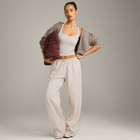 Mellow™ Rib Racer Back Mid Vest with Built in Bra Shelf | Oat Marl