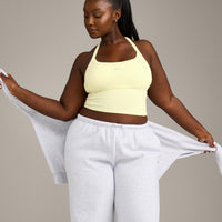 Mellow™ Rib Racer Back Mid Vest with Built in Bra Shelf | Pastel Yellow