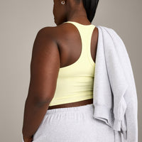 Mellow™ Rib Racer Back Mid Vest with Built in Bra Shelf | Pastel Yellow