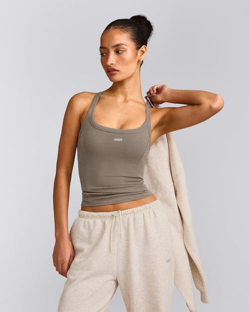Mellow™ Rib Racer Back Vest with Built in Bra Shelf | Warm Minky