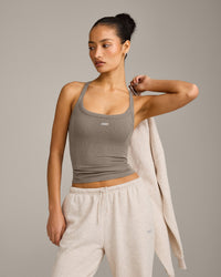 Mellow™ Rib Racer Back Vest with Built in Bra Shelf | Warm Minky