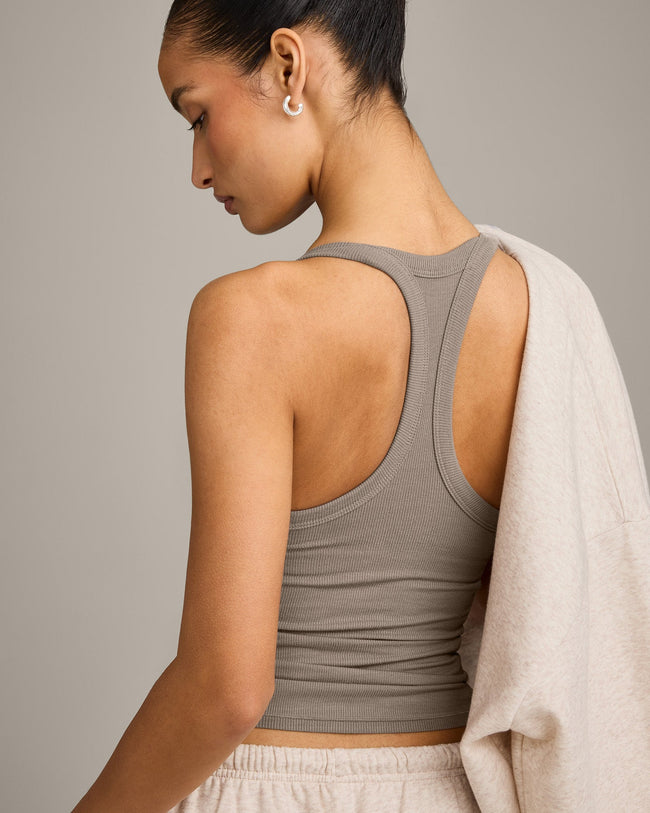 Mellow™ Rib Racer Back Vest with Built in Bra Shelf | Warm Minky