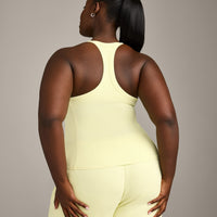 Mellow™ Rib Racer Back Vest with Built in Bra Shelf | Pastel Yellow