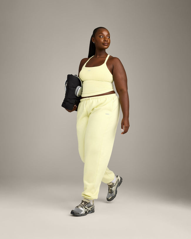 Mellow™ Rib Racer Back Vest with Built in Bra Shelf | Pastel Yellow