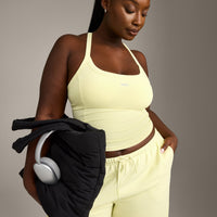 Mellow™ Rib Racer Back Vest with Built in Bra Shelf | Pastel Yellow