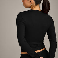 Oner At Home Night Button Down Long Sleeve Top | Black