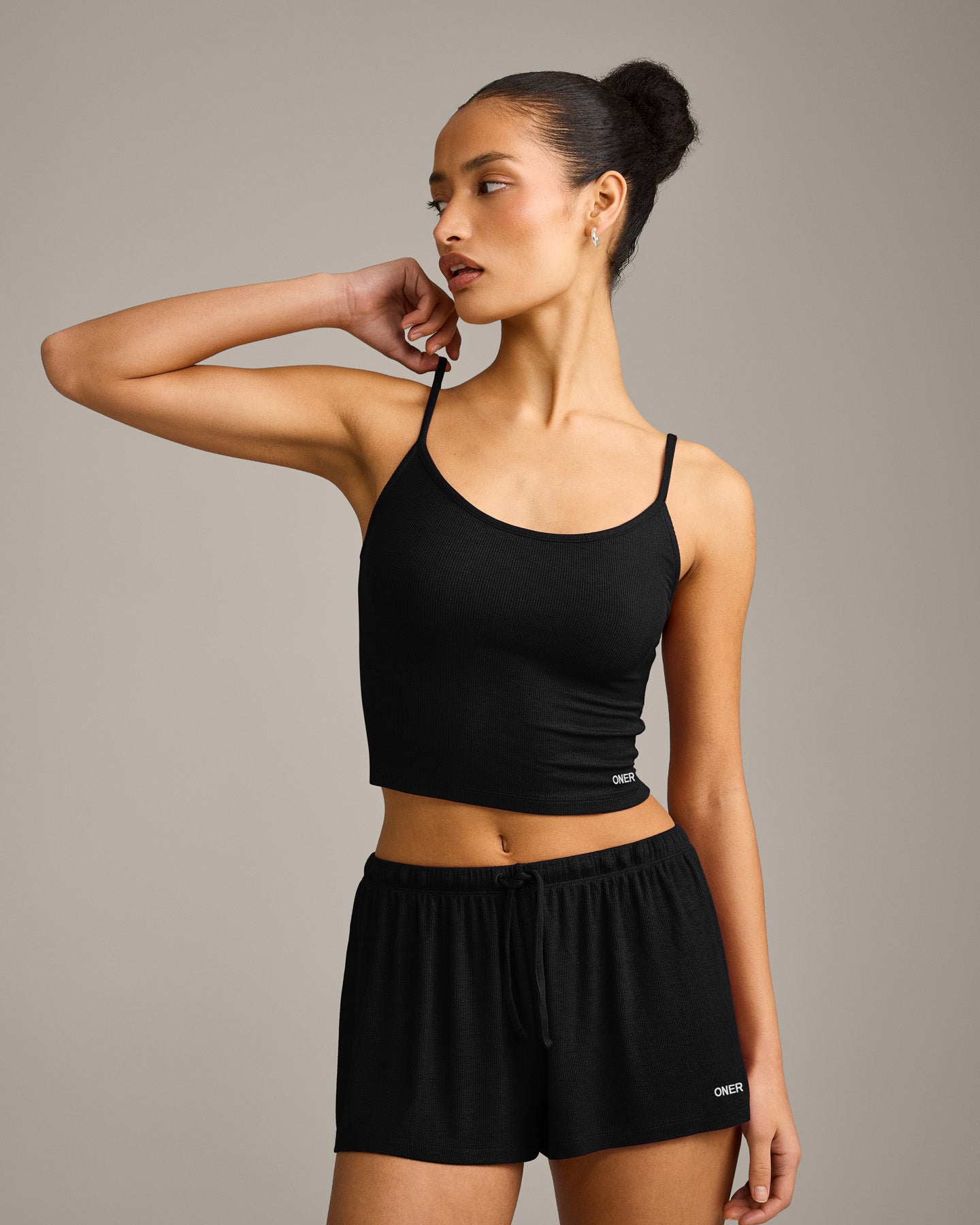 Oner At Home Night Strappy Mid Vest | Black