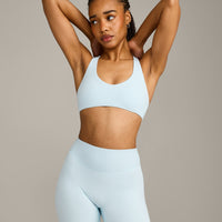 SoftMotion™ Bralette with Grey Logo | Cloud Blue