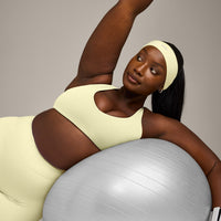 SoftMotion™ Bralette with Grey Logo | Pastel Yellow