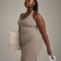 SoftMotion™ Halter Neck Mid Vest with Built in Bra Shelf with Grey Logo | Minky