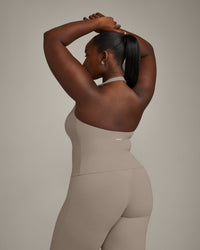 SoftMotion™ Halter Neck Vest with Built in Bra Shelf with Grey Logo | Minky