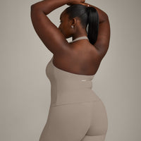 SoftMotion™ Halter Neck Vest with Built in Bra Shelf with Grey Logo | Minky