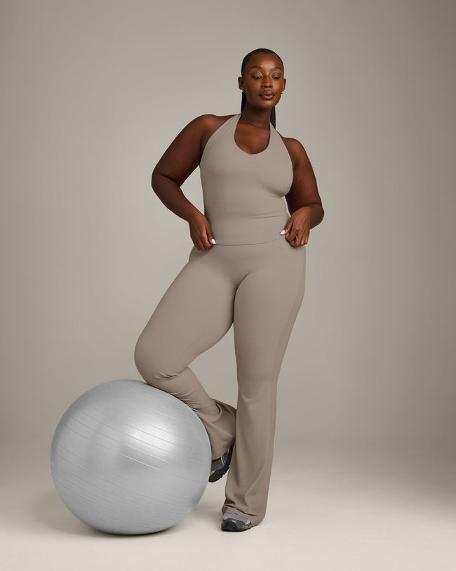 SoftMotion™ Halter Neck Vest with Built in Bra Shelf with Grey Logo | Minky