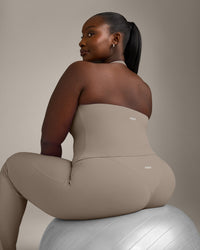 SoftMotion™ Halter Neck Vest with Built in Bra Shelf with Grey Logo | Minky