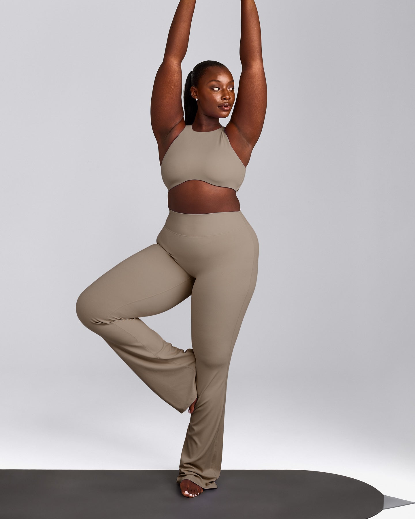 SoftMotion™ High Neck Sports Bra with Grey Logo | Minky