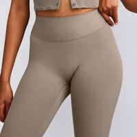 SoftMotion™ High Waisted Capri Leggings with Grey Logo | Minky