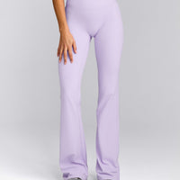 SoftMotion™ Flared Pants with Grey Logo | Lavender Purple