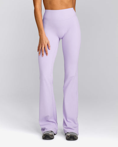 SoftMotion™ Flared Pants with Grey Logo | Lavender Purple