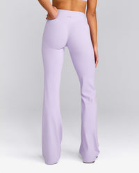 SoftMotion™ Flared Pants with Grey Logo | Lavender Purple