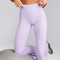 SoftMotion™ Flared Pants with Grey Logo | Lavender Purple