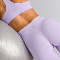 SoftMotion™ Flared Pants with Grey Logo | Lavender Purple