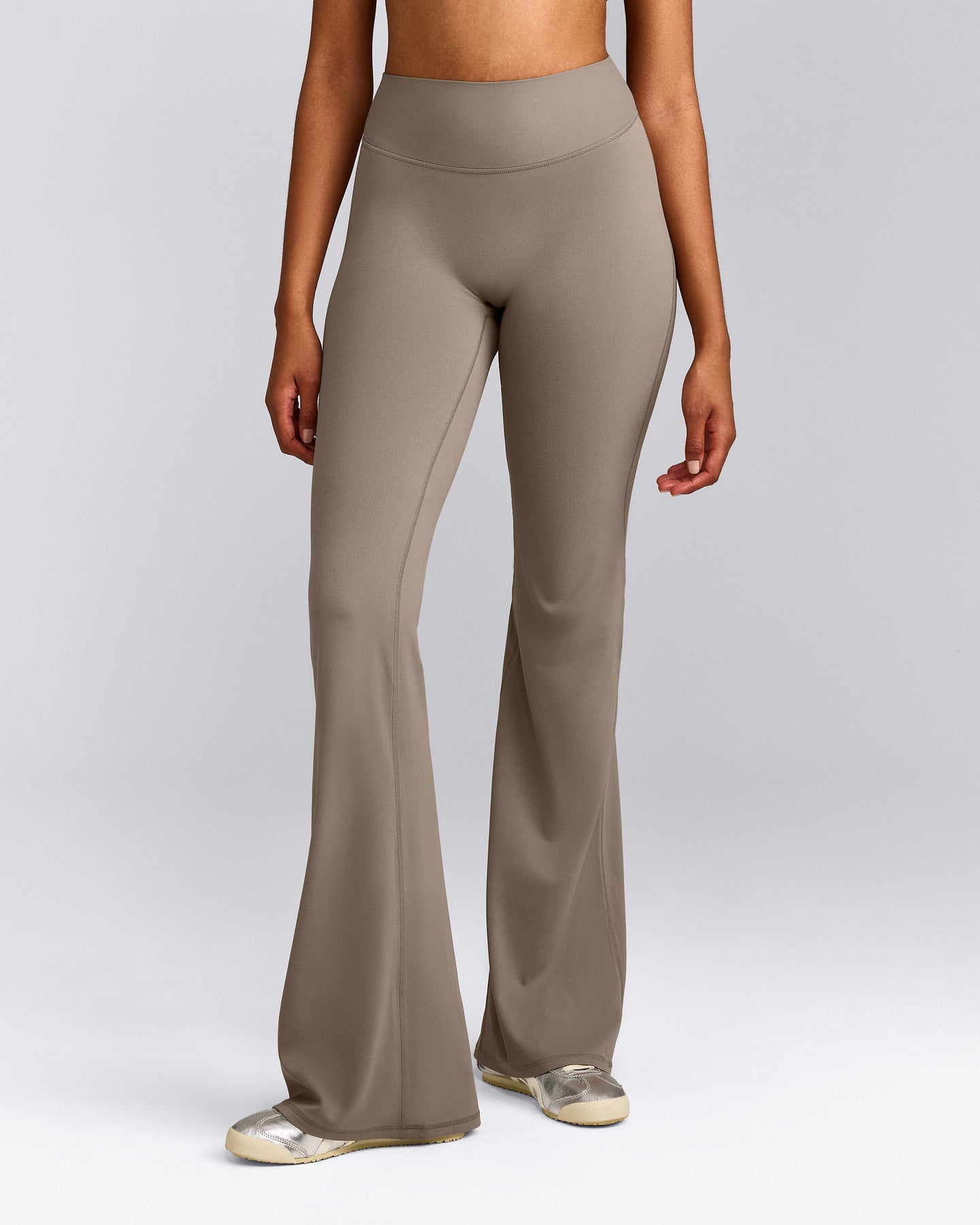 SoftMotion™ Flared Pants with Grey Logo | Minky