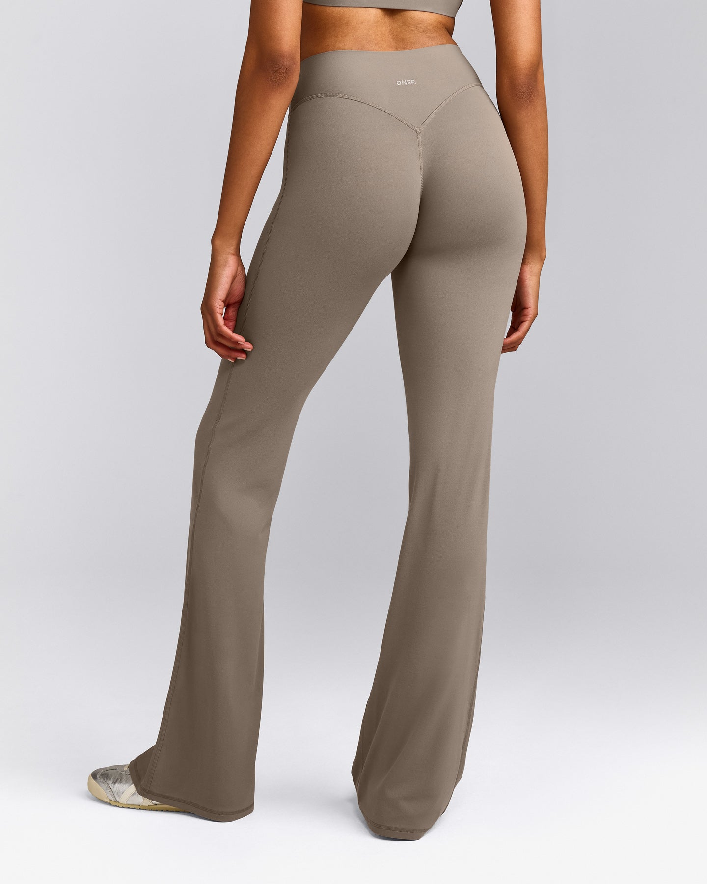 SoftMotion™ Flared Pants with Grey Logo | Minky