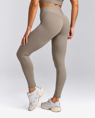 SoftMotion™ High Waisted Leggings with Grey Logo | Minky