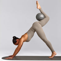 SoftMotion™ High Waisted Leggings with Grey Logo | Minky