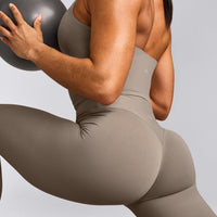 SoftMotion™ High Waisted Leggings with Grey Logo | Minky