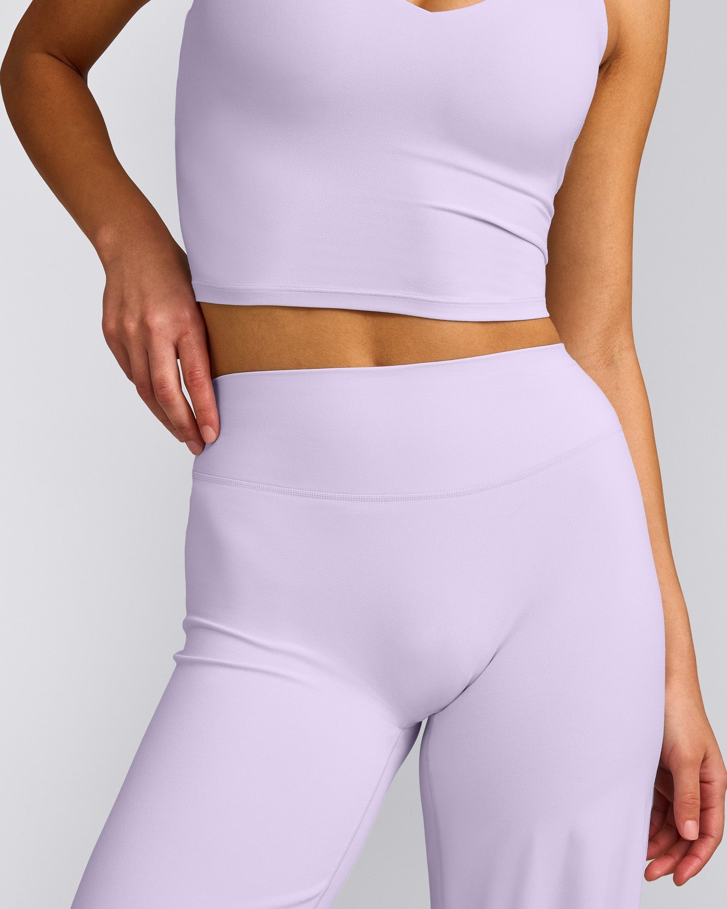 SoftMotion™ Straight Leg Bottoms with Grey Logo | Lavender Purple