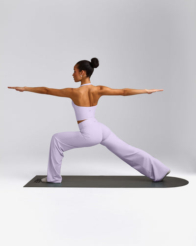 SoftMotion™ Straight Leg Bottoms with Grey Logo | Lavender Purple