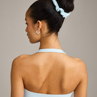 SoftMotion™ Scrunchie with Grey Logo | Cloud Blue