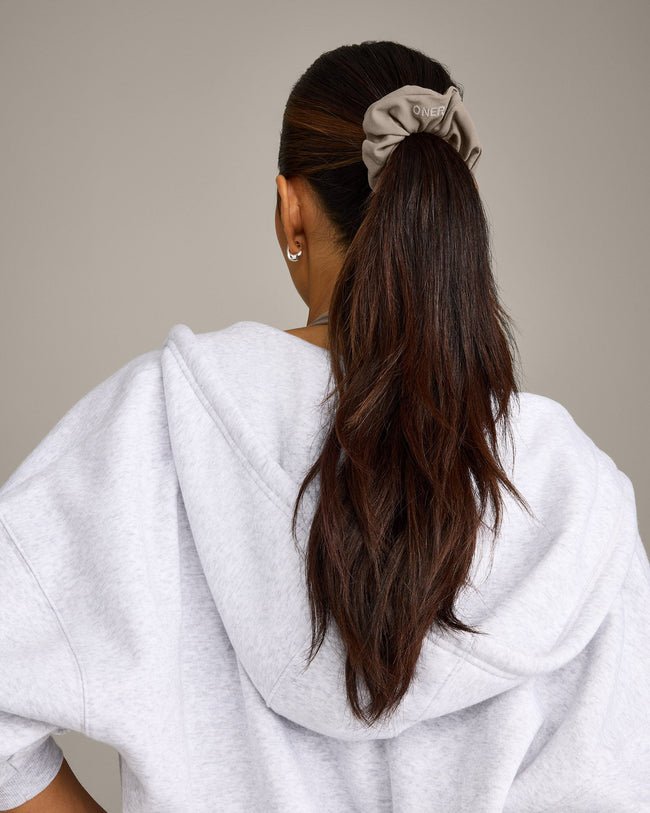 SoftMotion™ Scrunchie with Grey Logo | Minky