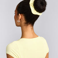 SoftMotion™ Scrunchie with Grey Logo | Pastel Yellow